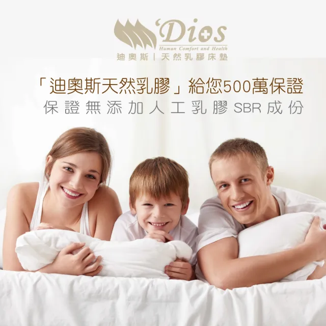 【迪奧斯 Dios】買1送1-天絲防霉乳膠枕(夢享枕-人體工學型｜抗菌舒頸止鼾枕頭 附天絲枕頭套)