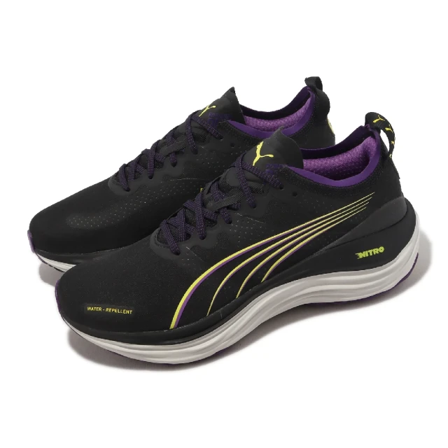 PUMAPUMA 慢跑鞋 ForeverRun Nitro WTR Wns 女鞋 黑 紫 氮氣中底 防潑水 運動鞋(378473-01)