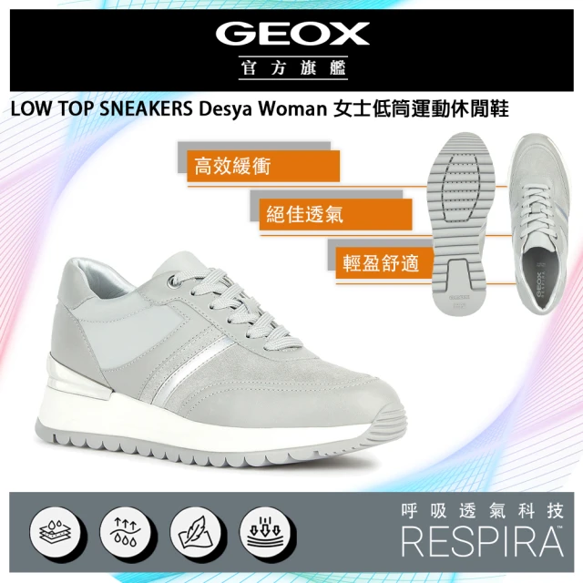 GEOX Desya Woman 女士低筒運動休閒鞋 灰/白(RESPIRA™ GW3F106-50)