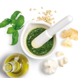 【TESCOMA】歐洲 Online陶製香料磨搗組 11cm / 研磨缽 磨藥機 搗泥器 杵臼 搗缽