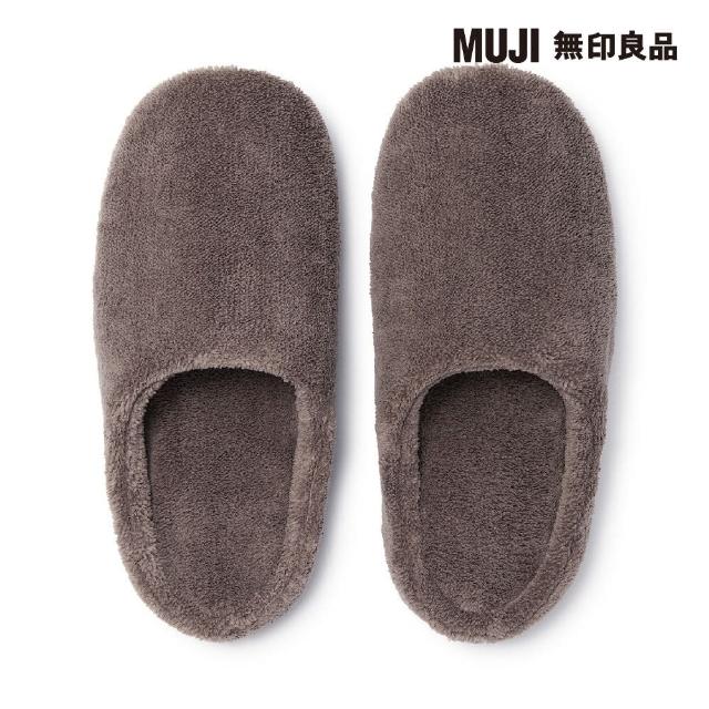 【MUJI 無印良品】暖纖毛室內拖鞋 深米