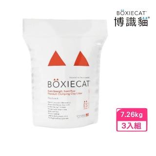 【BOXIECAT 博識貓】無粉塵黏土貓砂-紅色益生菌加強 16LB/7.26kg*3入組(凝結型/黏土貓砂)