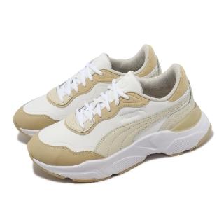 【PUMA】休閒鞋 Cassia Rose 女鞋 白 卡其 復古 運動鞋 微厚底 老爹鞋(393912-03)