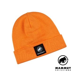 【Mammut 長毛象】Fedoz Beanie 保暖針織反折豆豆帽 柑桔橘 #1191-01090