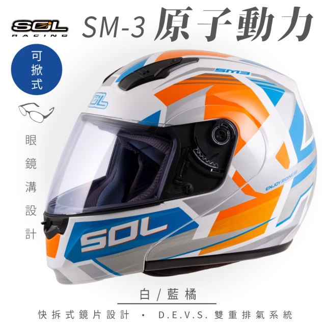 SOL SF-6全罩式安全帽 獨角獸_黑/銀｜SOL安全帽官