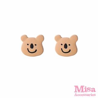 【MISA】韓國設計可愛小熊造型夾式耳環(無耳洞耳環 耳夾 夾式耳環)