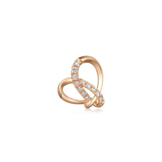 【PROMESSA】同心系列 18K玫瑰金鑽石耳環(單隻右耳)