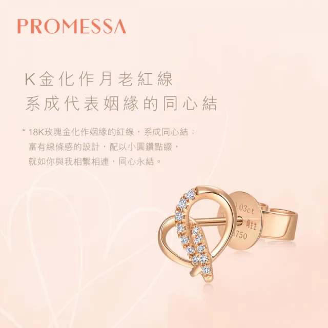 【PROMESSA】同心系列 18K玫瑰金鑽石耳環(單隻右耳)