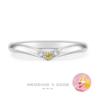 【WEDDING CODE】鉑金 黃鑽石女戒 迪士尼睡美人 3613(限量 618限定 現貨 禮盒)