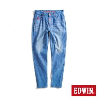 【EDWIN】男裝 大師系列 JERSEYS迦績 口袋印花超彈性錐形褲(拔洗藍)