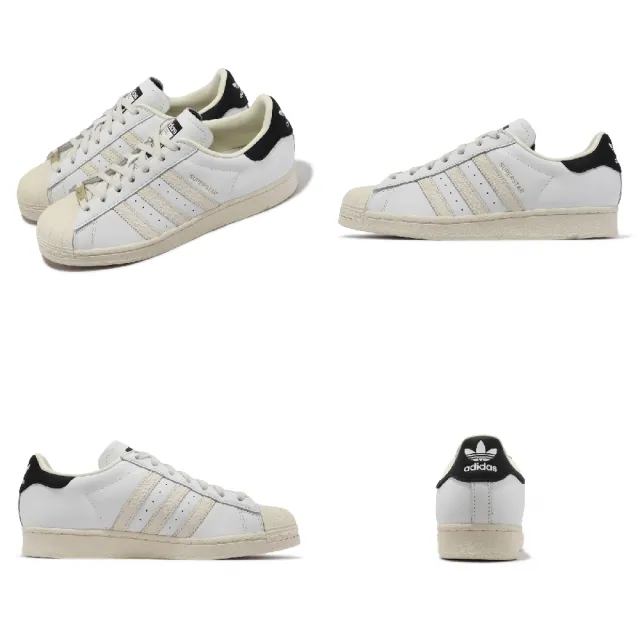 【adidas 愛迪達】休閒鞋 Superstar 男鞋 女鞋 白 米白 黑 奶油底 貝殼頭 皮革 經典 三葉草 愛迪達(ID4675)