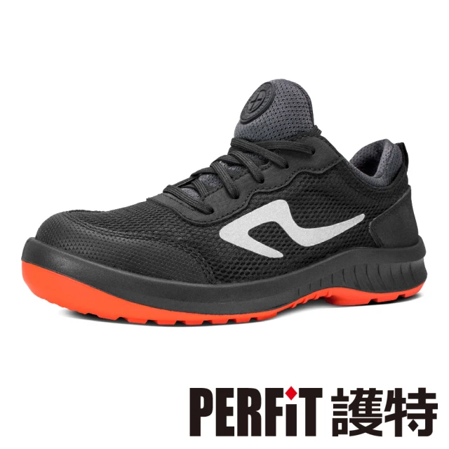 【PERFiT 護特】超輕 防水 奈米碳纖頭 反光 橡膠底 網面安全鞋(PL005-BK/工作鞋)