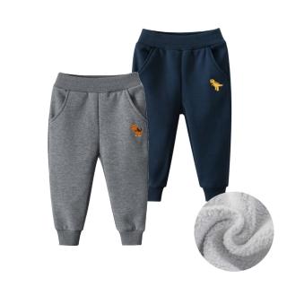 【橘魔法】刺繡暴龍厚棉絨運動褲(恐龍 男童 長褲 棉褲 縮口褲 運動褲 褲子 童裝 兒童 保暖)
