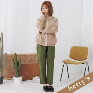 【betty’s 貝蒂思】腰鬆緊反摺直筒長褲(綠色)