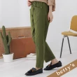 【betty’s 貝蒂思】腰鬆緊反摺直筒長褲(綠色)