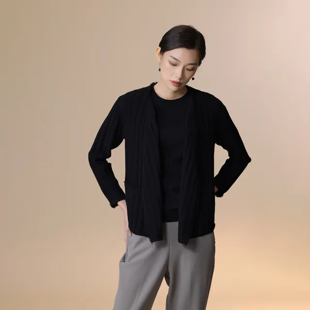 【giordano ladies】23FW_流蘇飾邊針織外套(02353506)