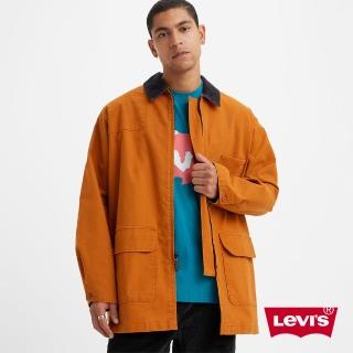 【LEVIS 官方旗艦】滑板系列 男款 寬鬆長版燈心絨領工裝外套 / 彈性布料 熱賣單品 A5728-0000