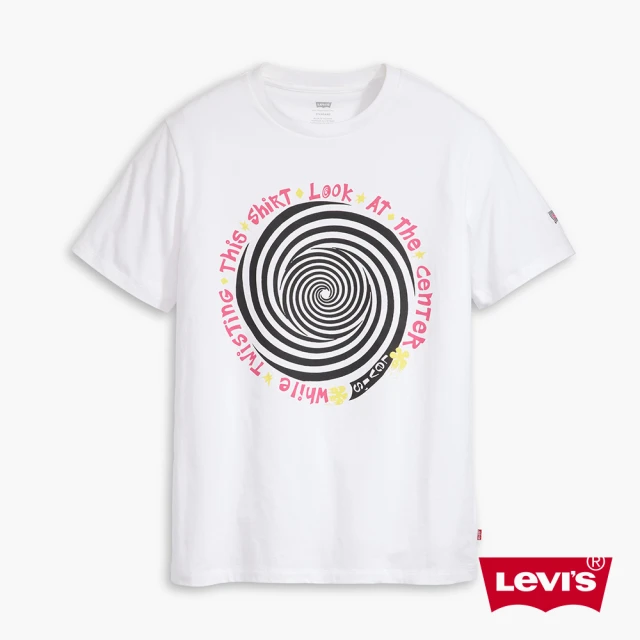 【LEVIS 官方旗艦】男款 合身版短袖T恤 / 螺旋Logo 白 熱賣單品 22491-1330