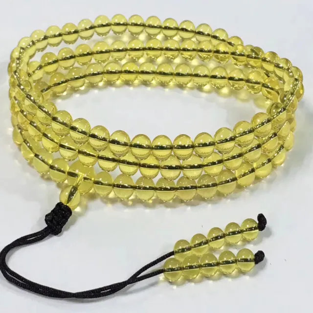 【勝弘珠寶】多明尼加淨水藍珀108顆唸珠