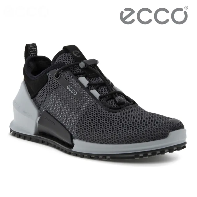 【ecco】BIOM 2.0 W 健步透氣織物極速戶外運動鞋 女鞋(磁石灰/黑色 80067351252)