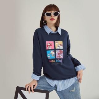 【OB 嚴選】KITTY潮流經典全綵漫畫風印花寬版大學TEE 《IK0009》
