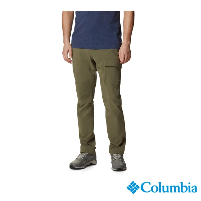 【Columbia 哥倫比亞 官方旗艦】男款-Maxtrail™防潑休閒長褲-軍綠(UAE64690AG/HF)
