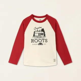 【Roots】Roots大童-經典小木屋系列 經典LOGO棒球T恤(米白色)