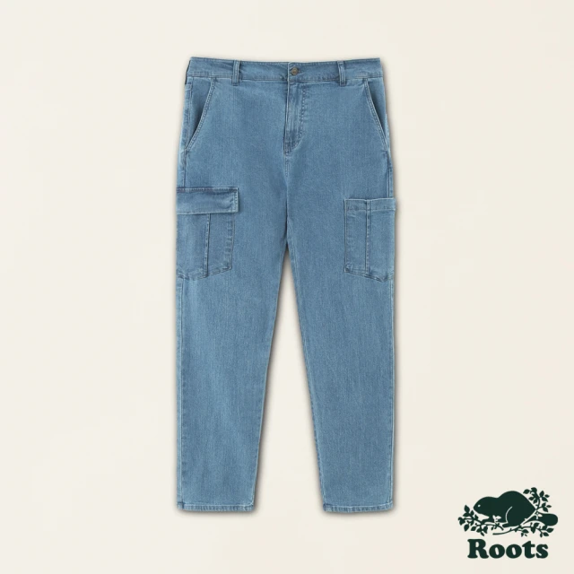 Roots Roots男裝- 彈性大口袋單寧長褲(藍色)