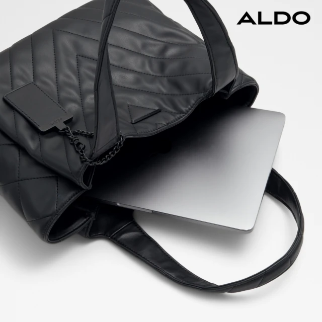 ALDO MUSE-時尚V紋理肩背托特包(黑色)折扣推薦