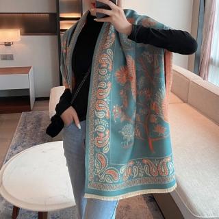 【Amirr 艾米爾】★仿羊絨流蘇保暖披肩(長圍巾/女圍巾/防曬)