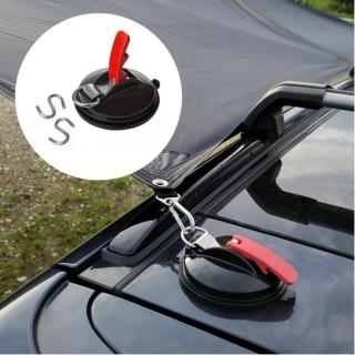 【May shop】兩入組 強力吸盤汽車帳篷天幕掛鉤行李綁帶固定器寵物真空吸盤