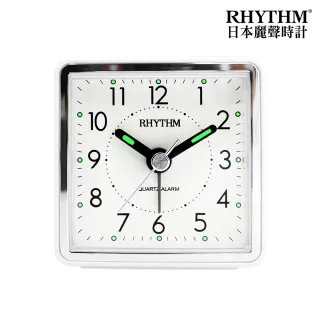 【RHYTHM 麗聲】輕巧迷你多彩隨身小鬧鐘(簡約白)