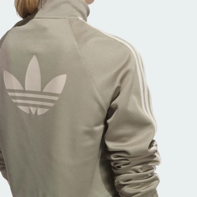 【adidas 愛迪達】外套 女款 運動外套 三葉草 亞規 OG WARM UP JKT 灰綠 IJ5229