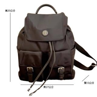 【TORY BURCH】Virginia專櫃款 翻蓋雙肩揹包 後揹包 黑色(送禮)