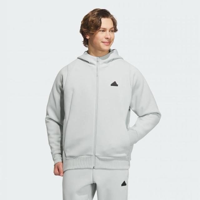 【adidas 愛迪達】外套 男款 運動連帽外套 亞規 M Z.N.E FL JKT 灰白 IQ1378