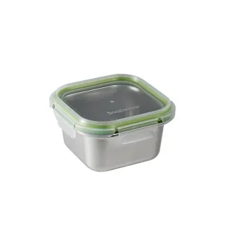 【CorelleBrands 康寧餐具】可微波304不鏽鋼方形保鮮盒640ML