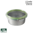 【CorelleBrands 康寧餐具】可微波304不鏽鋼圓形保鮮盒720ML