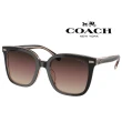 【COACH】亞洲版 時尚大鏡面太陽眼鏡 簡約大方設計 HC8381F 5781E2 黑茶框抗UV漸層鏡片 公司貨
