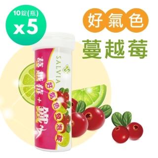 【SALVIA】Salvia 好氣色蔓越莓加鐵發泡錠5入組共50錠(蔓越莓、鐵、維生素C)