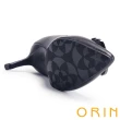 【ORIN】反摺方釦羊皮尖頭高跟鞋(黑色)