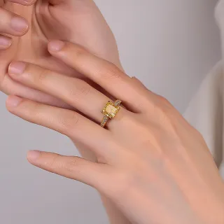 【MoonDy】純銀戒指 鑽石戒指 鑲鑽戒指 食指戒指 寶石戒指 方形戒指 高碳鑽戒 招財戒指 轉運戒指 女生禮物