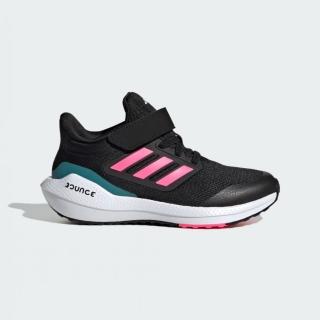 【adidas 愛迪達】運動鞋 童鞋 中童 大童 魔鬼氈 ULTRABOUNCE EL K 黑粉 IG5394