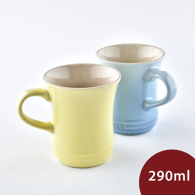 Le Creuset 雪酪系列 早餐牛奶杯 290ml 2入 海岸藍/艾莉絲黃