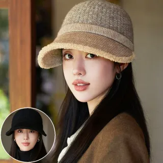 【Seoul Show 首爾秀】挺版雙層針織鴨舌帽加厚保暖毛線棒球帽(防寒保暖)