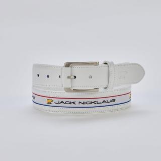 【Jack Nicklaus 金熊】GOLF真皮英文LOGO皮帶(白色)