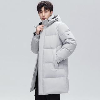【米蘭精品】現貨+預購 真羽絨90%白鴨絨羽絨外套羽絨衣夾克(保暖防寒戶外連帽休閒男女外套2色74gs6)