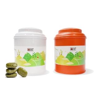 【無藏茗茶】臺灣包種綠茶糖100g/大圓罐裝×2入組(硬糖/單顆小包裝好攜帶易分享/附提袋)