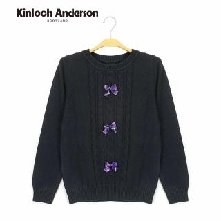 【Kinloch Anderson】圓領麻花蝴蝶結針織上衣 金安德森女裝(KA0769043 藏青)