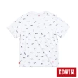 【EDWIN】男裝 滿版LOGO印花短袖T恤(白色)