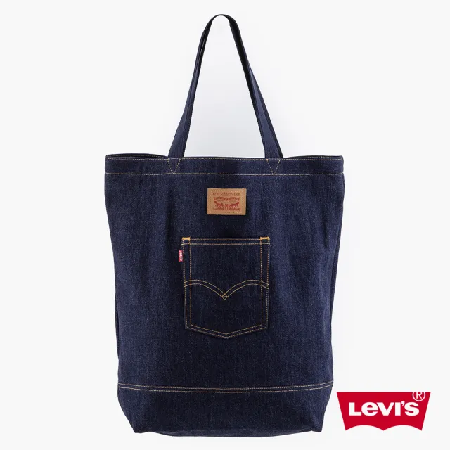 【LEVIS 官方旗艦】男女同款 丹寧托特包 / 經典後口袋設計 / 有機棉 人氣新品 D5440-0002